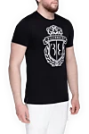 Billionaire Black cotton T-shirt for men - picture and logo print. 100% cotton. Country of origin: Italy. Care: specialized cleaning - photo 3