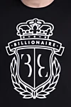 Billionaire Black cotton T-shirt for men - picture and logo print. 100% cotton. Country of origin: Italy. Care: specialized cleaning - photo 5