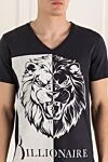 Billionaire Blue cotton T-shirt for men - logo print, animal print. 100% cotton. Country of origin: Italy. Care: specialized cleaning - photo 5