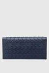 Serapian Men's clutch bag made of genuine leather blue - Geometric pattern. 100% genuine leather. Closure: Zipper. Two compartments. Country of manufacture: Italy. Care: specialized cleaning - photo 1