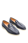 Cesare di Napoli Gray crocodile leather loafers for men - contrast sole, textured leather. 100% crocodile skin. Insole: leather. Sole Height: Heel Height 2cm. Country of manufacture: Italy. Care: specialized cleaning - photo 3