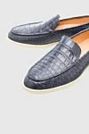 Cesare di Napoli Gray crocodile leather loafers for men - contrast sole, textured leather. 100% crocodile skin. Insole: leather. Sole Height: Heel Height 2cm. Country of manufacture: Italy. Care: specialized cleaning - photo 5