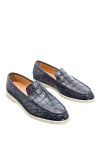 Cesare di Napoli Gray crocodile leather loafers for men - contrast sole, textured leather. 100% crocodile skin. Insole: leather. Sole Height: Heel Height 2cm. Country of manufacture: Italy. Care: specialized cleaning - photo 3