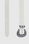 Isabel Marant White leather belt for women - crystals. Fastener: decorated buckle. 100% genuine leather. Country of manufacture: Italy. Care: specialized cleaning - photo 3