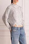 Isabel Marant Джемпер голубой женский - фактурная вязка. 35% хлопок, 25% шерсть, 16% вискоза, 16% акрил, 8% полиамид. Страна производитель: Франция. Уход: специализированная чистка - фото 3