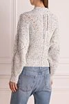 Джемпер голубой женский Isabel Marant - фактурная вязка. 35% хлопок, 25% шерсть, 16% вискоза, 16% акрил, 8% полиамид. Страна производитель: Франция. Уход: специализированная чистка - фото 4