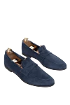 Andrea Ventura Blue suede loafers for men - suede buckle,. top height 8 cm, leather interior. 100% suede. Country of manufacture: Italy. Care: specialized cleaning - photo 3