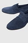 Andrea Ventura Blue suede loafers for men - suede buckle,. top height 8 cm, leather interior. 100% suede. Country of manufacture: Italy. Care: specialized cleaning - photo 5