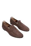 Andrea Ventura Brown suede loafers for men - contrast sole, suede buckle,. top height 8 cm, leather interior. 100% suede. Insole: leather. Country of manufacture: Italy. Care: specialized cleaning - photo 3