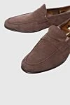 Andrea Ventura Brown suede loafers for men - contrast sole, suede buckle,. top height 8 cm, leather interior. 100% suede. Insole: leather. Country of manufacture: Italy. Care: specialized cleaning - photo 5