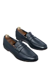 Andrea Ventura Blue leather loafers for men - top height 8 cm, leather interior. 100% genuine leather. Insole: leather. Country of manufacture: Italy. Care: specialized cleaning - photo 3