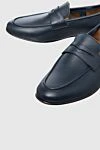 Andrea Ventura Blue leather loafers for men - top height 8 cm, leather interior. 100% genuine leather. Insole: leather. Country of manufacture: Italy. Care: specialized cleaning - photo 5