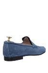 Blue suede loafers for men Andrea Ventura - contrast sole. top height 8 cm, leather interior. 100% suede. Insole: leather. Country of manufacture: Italy. Care: specialized cleaning - photo 4