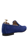 Blue suede loafers for men Andrea Ventura - contrast sole. top height 8 cm, leather interior. 100% suede. Insole: leather. Country of manufacture: Italy. Care: specialized cleaning - photo 4