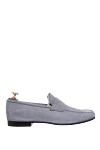 Andrea Ventura Gray suede loafers for men - contrast sole. top height 8 cm, leather interior. 100% suede. Insole: leather. Country of manufacture: Italy. Care: specialized cleaning - photo 1