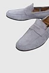 Andrea Ventura Gray suede loafers for men - contrast sole. top height 8 cm, leather interior. 100% suede. Insole: leather. Country of manufacture: Italy. Care: specialized cleaning - photo 5