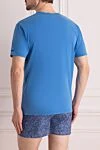 Cotton T-shirt blue for men MC2 Saint Barth - print. 100% cotton. Country of manufacture: Italy. Care: specialized cleaning - photo 4