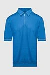 Stefano Ricci Трикотажное поло синего цвета на молнии с контрастной отделкой - Контрастные линии. 100% шёлк. Молния. Страна производитель: Италия. Уход: специализированная чистка - фото 1
