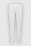 Lorena Antoniazzi White viscose trousers for women - two pockets. 95% viscose, 5% elastane. elastic belt. Country of manufacture: Italy. Care: specialized cleaning - photo 1