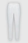 White viscose trousers for women Lorena Antoniazzi - two pockets. 95% viscose, 5% elastane. elastic belt. Country of manufacture: Italy. Care: specialized cleaning - photo 6