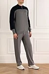 Kiton Gray men's cotton sports suit - Contrast trim. 100% cotton. Closure: Elastic waistband with drawstring, zipper. Four side pockets. Country of manufacture: Italy. Care: specialized cleaning - photo 3