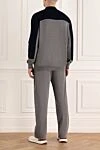 Gray men's cotton sports suit Kiton - Contrast trim. 100% cotton. Closure: Elastic waistband with drawstring, zipper. Four side pockets. Country of manufacture: Italy. Care: specialized cleaning - photo 4