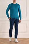 Blue wool jumper for men Gran Sasso - 100% wool. Country of manufacture: Italy. Care: specialized cleaning - photo 2