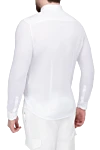 White cotton shirt for men Gran Sasso - 100% cotton. Closure: buttons. Country of origin: Italy. Care: specialized cleaning - photo 4