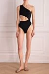 Swimsuit made of polyamide and lycra black for women OYE Swimwear - asymmetry. 80% polyamide, 20% lycra. buttons. Country of origin: Italy. Care: specialized cleaning - photo 2