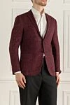 Corneliani Пиджак бордовый мужской - 85% шерсть, 10% шелк, 5% лен. две пуговицы. Страна производитель: Италия. Уход: специализированная чистка - фото 3