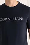 Corneliani Ерлерге арналған көк мақта және эластан түсті футболка - логотипті басып шығару. Құрамы: 94% мақта, 6% эластан. Шығарылған елі: Италия. Күтім: арнайы тазалау - фото 5