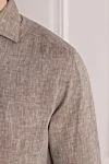 Corneliani Men's brown linen shirt - 100% linen. Closure: buttons. Country of manufacture: Italy. Care: specialized cleaning - photo 5