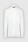 Corneliani Men's white linen shirt - chest pocket. 100% linen. Closure: buttons. Country of manufacture: Italy. Care: specialized cleaning - photo 1