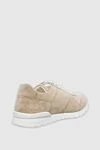 Beige nubuck sneakers for men Kiton - Decor: contrast sole. Composition: 100% leather. Clasp: laces. Sole: height 2 cm. Country of manufacture: Italy. Care: specialized cleaning - photo 4