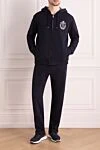 Men's cotton sports suit, blue Billionaire - Brand logo. Hood. 100% cotton. Closure: Drawstring, zipper. Four side pockets. Country of manufacture: Italy. Care: specialized cleaning - photo 2