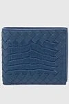 Bottega Veneta Blue leather wallet for men - Weaving. 100% leather. 2 bill pockets, 8 card slots. Country of manufacture: Italy. Care: specialized cleaning - photo 1