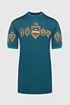 Dolce & Gabbana Cotton T-shirt blue for men - logo, picture print. 100% cotton. Country of manufacture: Italy. Care: specialized cleaning - photo 1