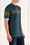 Dolce & Gabbana Cotton T-shirt blue for men - logo, picture print. 100% cotton. Country of manufacture: Italy. Care: specialized cleaning - photo 3