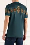 Cotton T-shirt blue for men Dolce & Gabbana - logo, picture print. 100% cotton. Country of manufacture: Italy. Care: specialized cleaning - photo 4