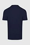 Blue cotton T-shirt for men Brunello Cucinelli - piping on the collar and sleeves. 100% cotton. Country of manufacture: Italy. Care: specialized cleaning - photo 6
