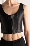 Dior Women's black leather top - 100% genuine leather. Closure: zipper. Country of manufacture: Italy. Care: specialized cleaning - photo 5