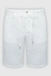 Cesare di Napoli White linen shorts for men - 100% linen. zipper, button, drawstring. two side pockets, two back pockets. Country of manufacture: Italy. Care: specialized cleaning - photo 1