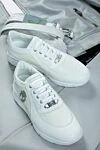 White leather sneakers for men Billionaire - logo print. 100% genuine leather. lacing. sole height 2cm. Country of manufacture: Italy. Care: specialized cleaning - photo 6