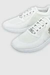 Billionaire White leather sneakers for men - logo print. 100% genuine leather. lacing. sole height 2cm. Country of manufacture: Italy. Care: specialized cleaning - photo 5