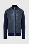 Torras Cotton and genuine leather jacket blue for men - Textured leather. genuine leather, cotton. Closure: Zipper. Two side pockets. Country of manufacture: Italy. Care: specialized cleaning - photo 1