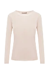 D.Exterior Beige polyamide blouse for women - no collar. polyamide. Country of manufacture: Italy. Care: specialized cleaning - photo 1