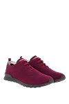 Kiton Кроссовки из вискозы бордовые мужские - контрастная подошва, логотип. 100% вискоза. шнурки. высота 2 см. Страна производитель: Италия. Уход: специализированная чистка - фото 3