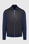 Torras Wool and genuine leather jacket blue for men - Leather inserts. 50% genuine leather, 50% wool. Closure: Zipper. Two side pockets. Country of manufacture: Italy. Care: specialized cleaning - photo 1