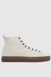 Doucal`s Beige leather sneakers for women - contrasting sole. leather. lacing. Country of manufacture: Italy. Care: specialized cleaning - photo 1