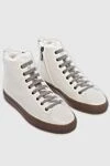 Doucal`s Beige leather sneakers for women - contrasting sole. leather. lacing. Country of manufacture: Italy. Care: specialized cleaning - photo 3